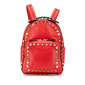 Valentino Rockstud Backpack Red Leather