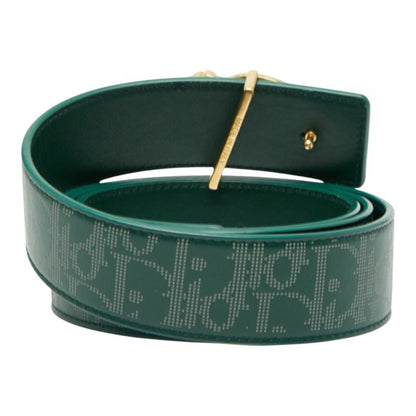 Christian Dior Dior Cd Buckle Oblique Belt Green Leather