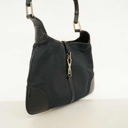 Gucci Bamboo 001 4060 Canvas Handbag Black