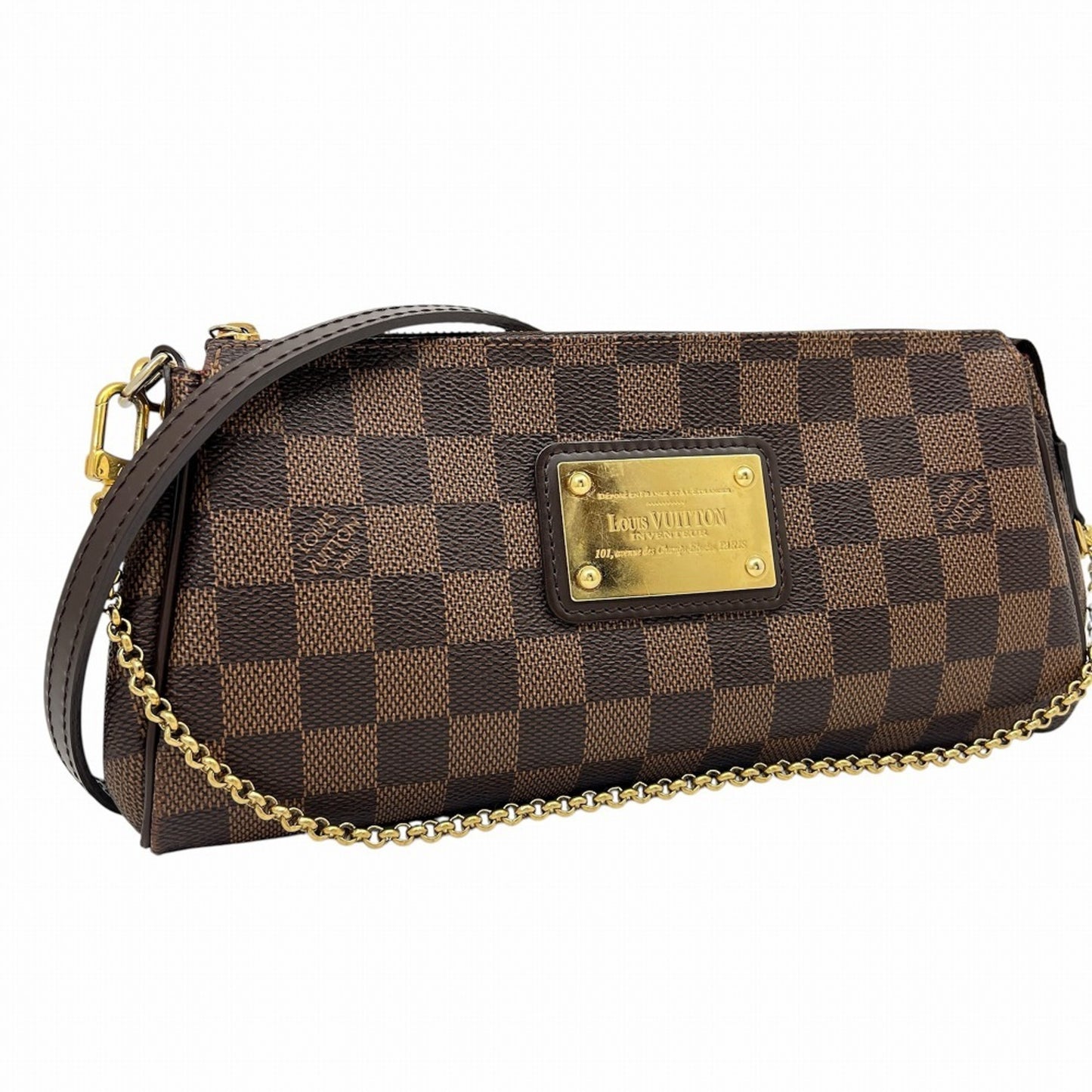 Louis Vuitton Damier Eva Pouch Clutch Bag Chain Shoulder N55213