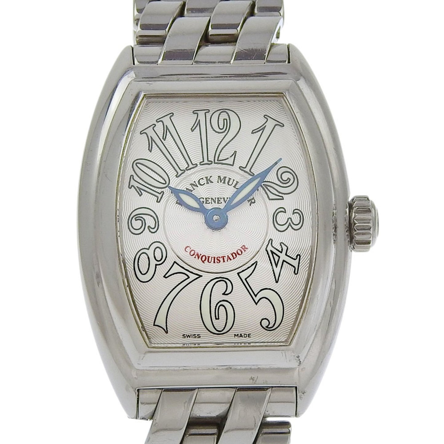 Franck Muller Conquistador Watch 8005L Stainless Steel Quartz Analog Display Silver Dial