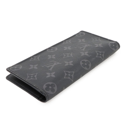 Louis Vuitton Monogram Eclipse Portefeuille Plaza Bifold Long Wallet M61697 Brazza