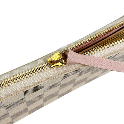 Louis Vuitton Louis Vuitton Long Wallet Portefeuille Clemence Damier Azur Round Zipper Canvas