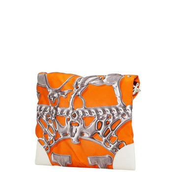 Hermes Silky City Pm Shoulder Bag Orange Silk Leather