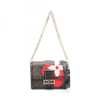 Louis Vuitton Dauphine Mm Shoulder Bag Coated Canvas Leather Game On Monogram