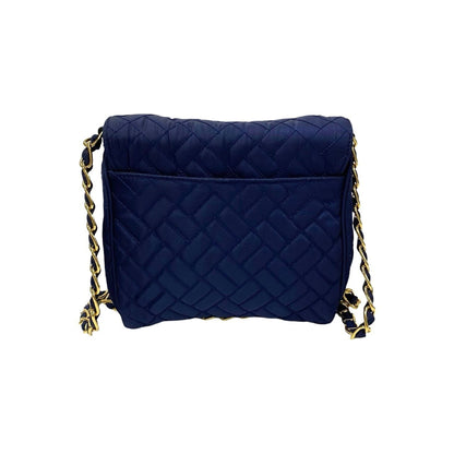 Prada Prada Logo Hardware Quilted Nylon And Saffiano Leather Chain Shoulder Bag