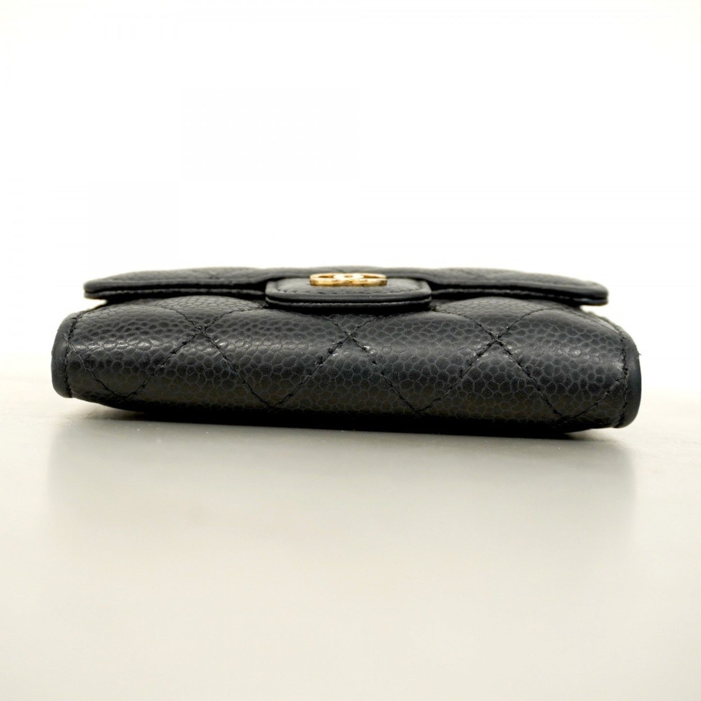 Chanel Matelasse Business Card Case In Caviar Leather