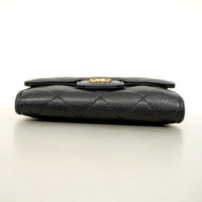 Chanel Matelasse Business Card Case In Caviar Leather