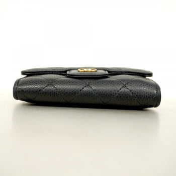 Chanel Matelasse Business Card Case In Caviar Leather
