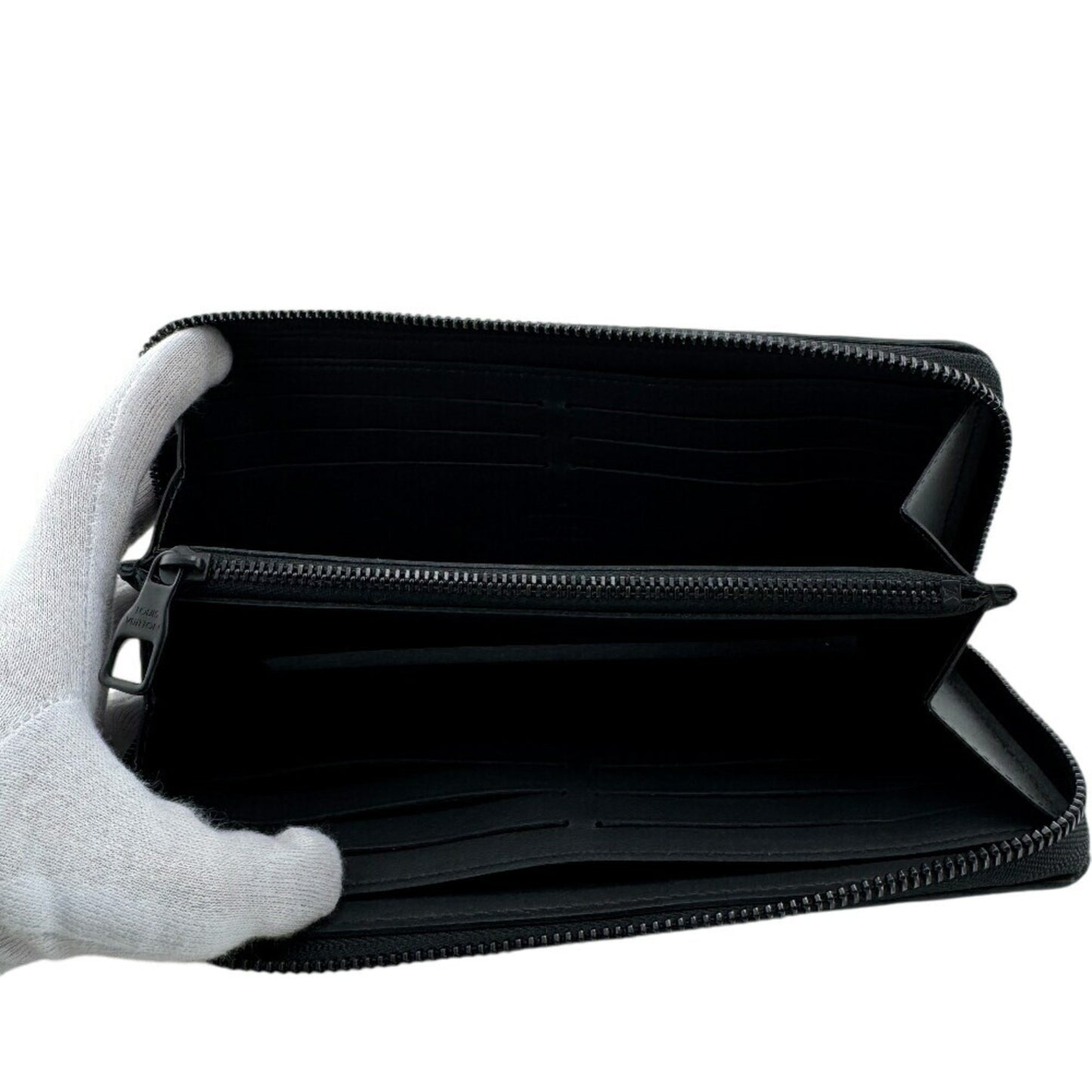 Louis Vuitton M11721 Zippy Wallet Horizontal Round Monogram Long Black