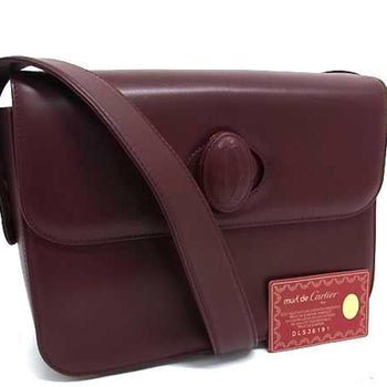 Cartier Must Line Turnlock Shoulder Bag In Bordeaux Leather