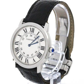 CARTIER Ronde Solo LM Steel Leather Quartz