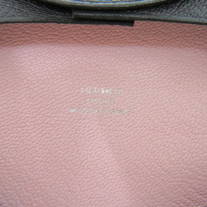 Like New Herms Bastia Verso Chevre Blue Ocean W Stamp (Made In 2024) Coin Case Wallet 1387 Hermes