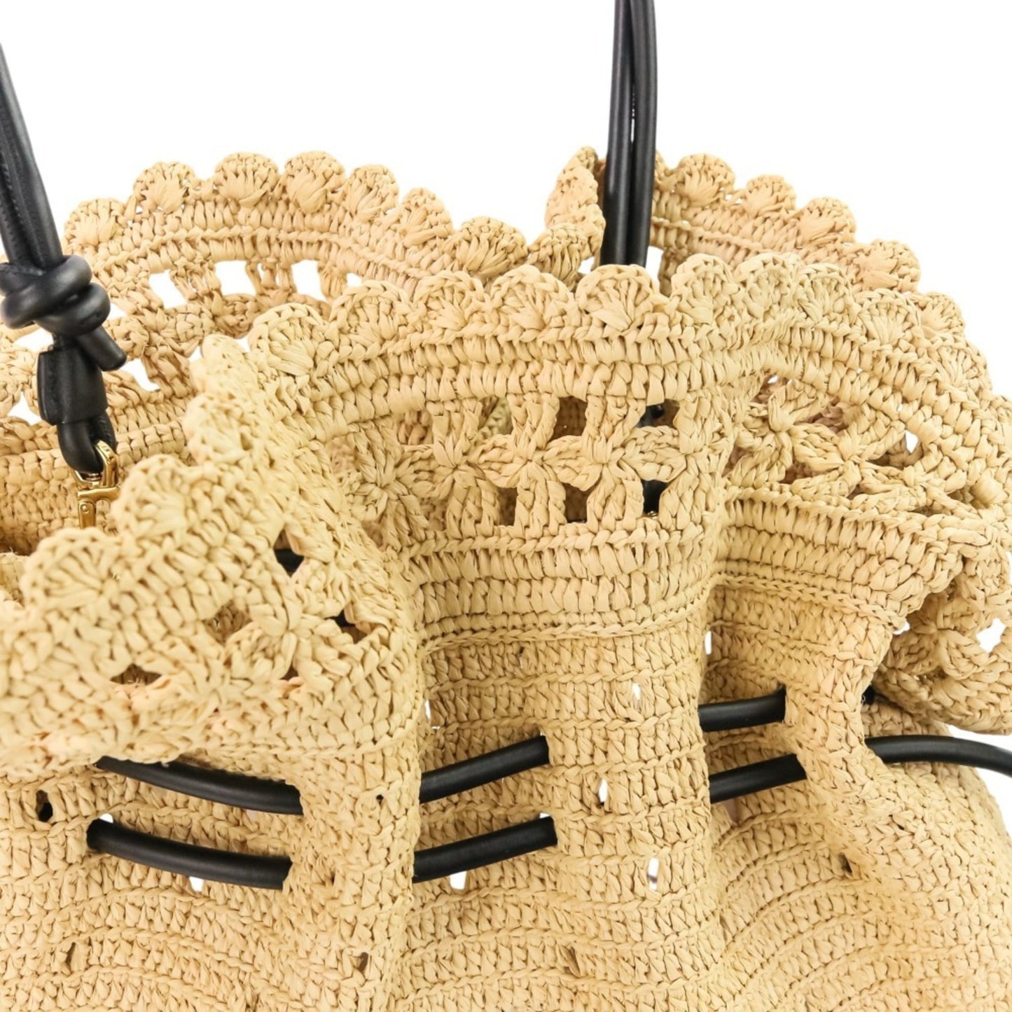 Loewe Raffia Flamenco Clutch Medium 2-Way Tote/Shoulder Bag In Natural Black