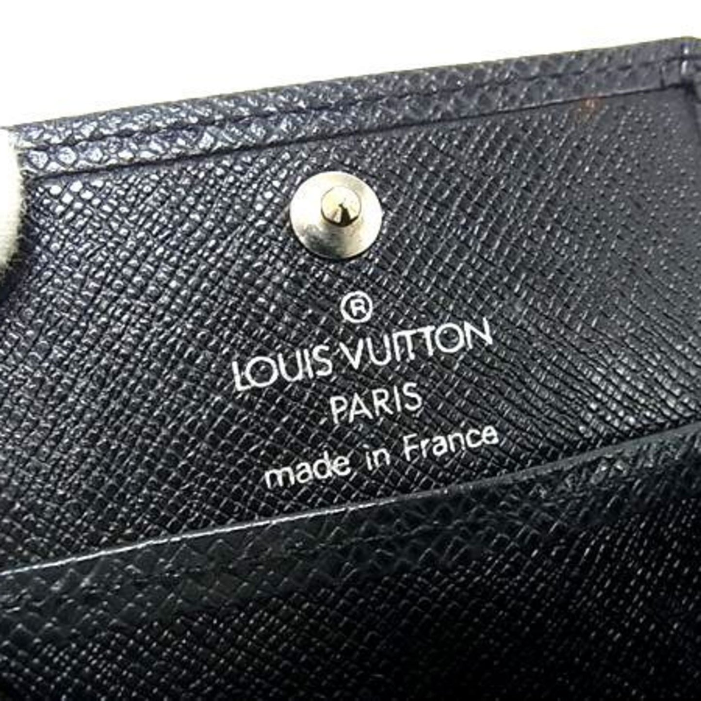 Louis Vuitton Louis Vuitton Taiga Porte Monnaie Boite Wallet/Coin Case M30382 Ardoise Leather