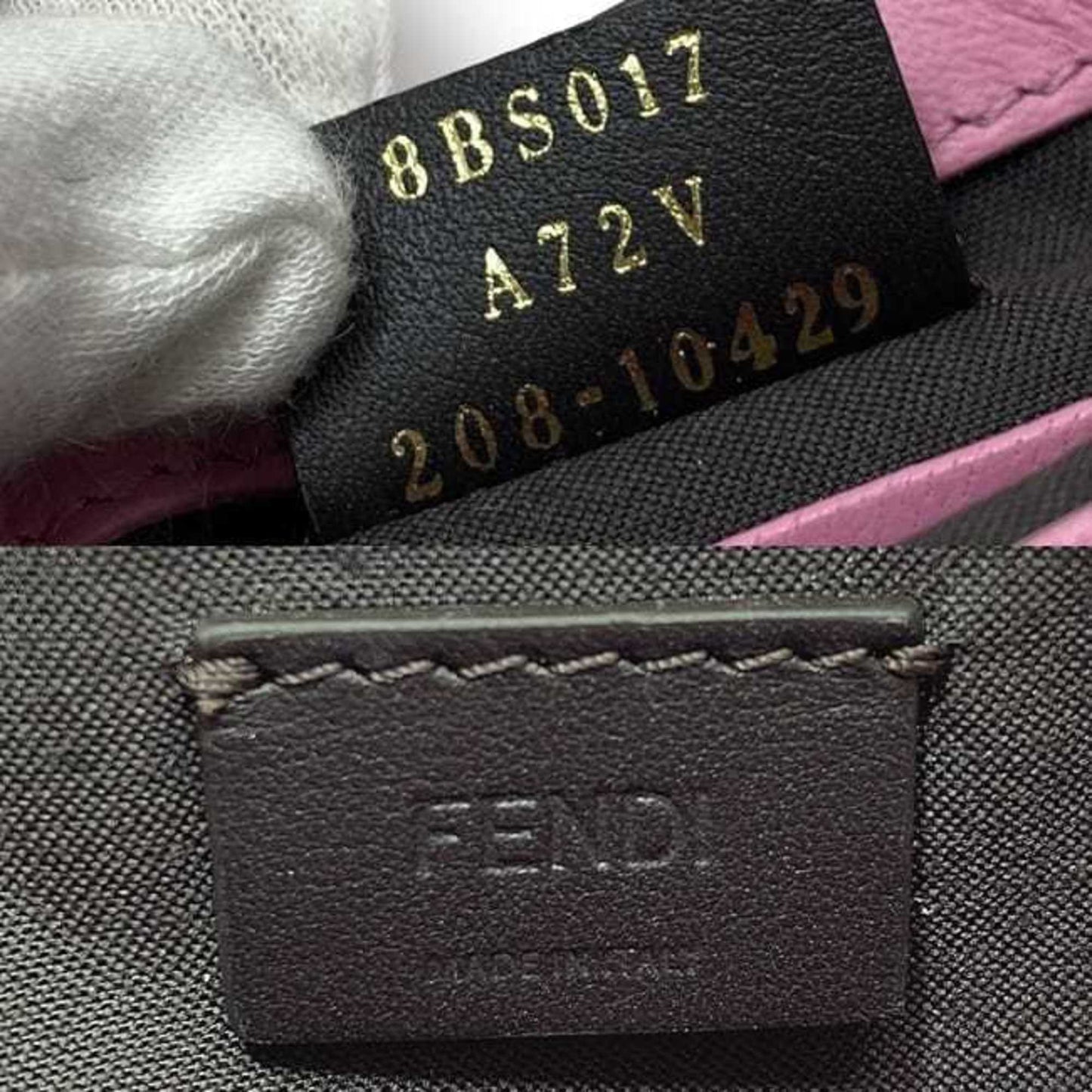 Fendi Baguette Small Pink Gold 8Bs017 Leather Gp Fendi Shoulder Bag Ff Embossed