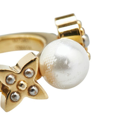 Louis Vuitton Charmy Pearl Ring #S M75481 Gold Plated