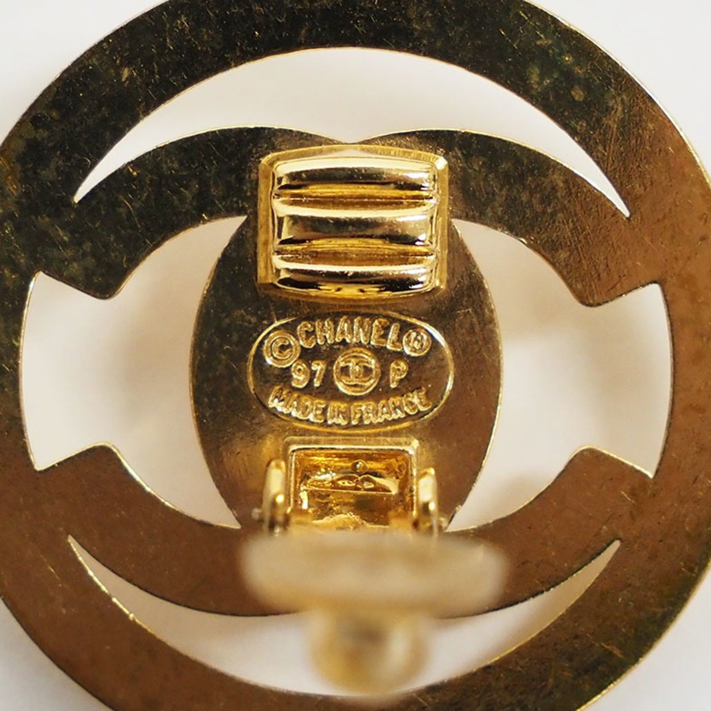Chanel Turnlock Coco Round Earrings Gold Circle
