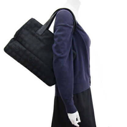 Chanel Tote Bag New Travel Line Mm A15991 Black Nylon Canvas Leather