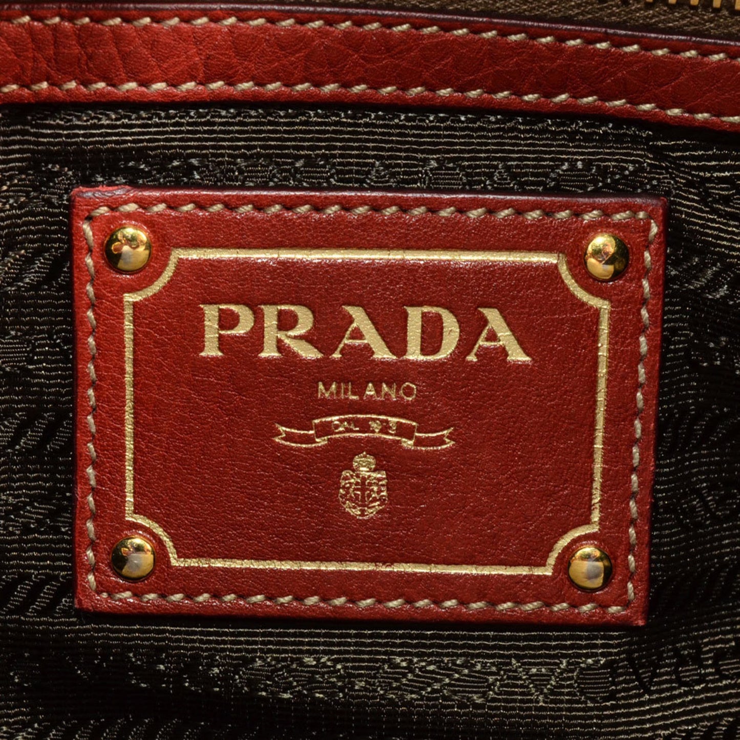 Prada Shoulder Bag Grain Leather Br4311 Red