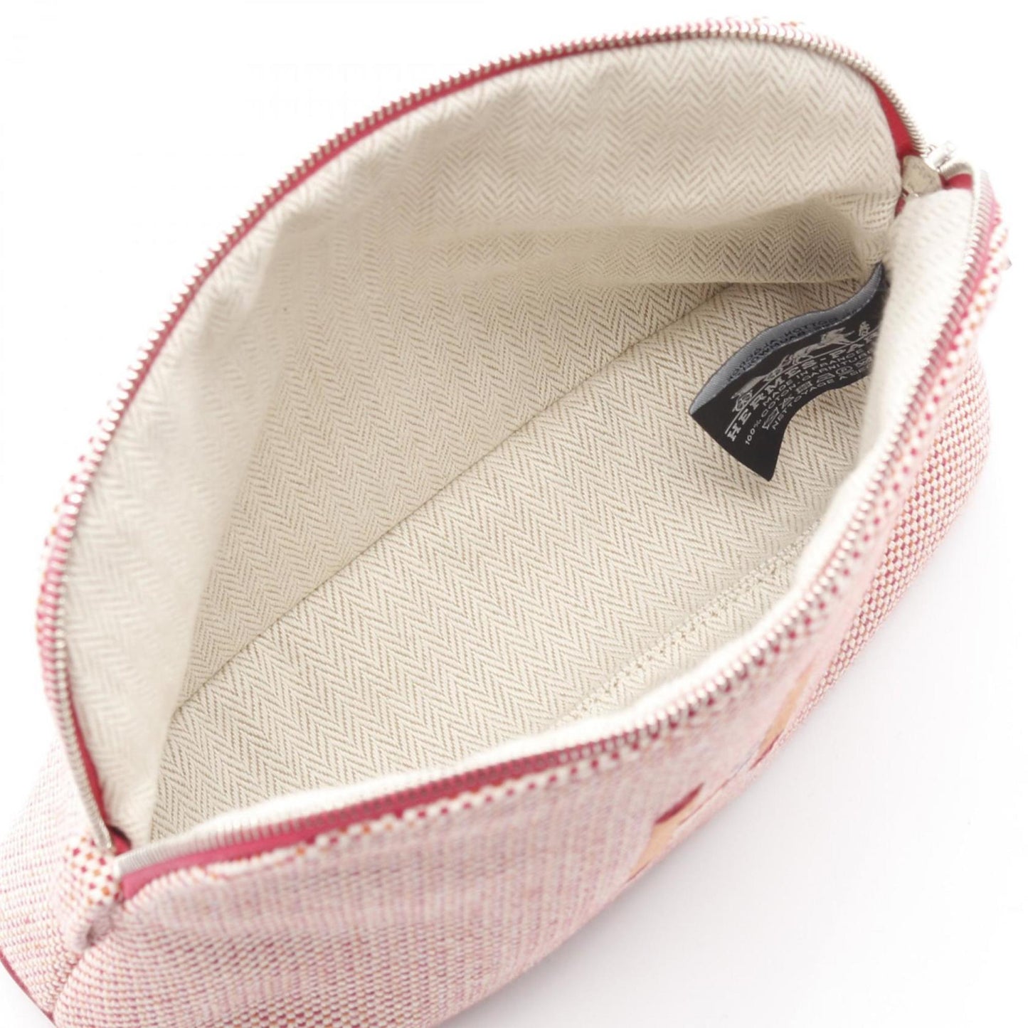 Hermes Herms Bolide Crazy H Pouch In Framboise And Orange