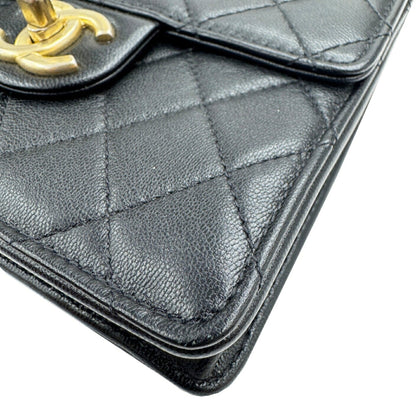 Chanel Chain Shoulder Bag As0584 Black Goatskin Leather 30S 2021