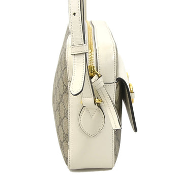 Gucci Crossbody Shoulder Bag Gg Supreme Pvc/Leather Beige/White Gold
