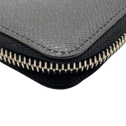 Louis Vuitton Taiga Zippy Wallet Vertical M32822 Long In Noir Black Leather With Silver Hardware