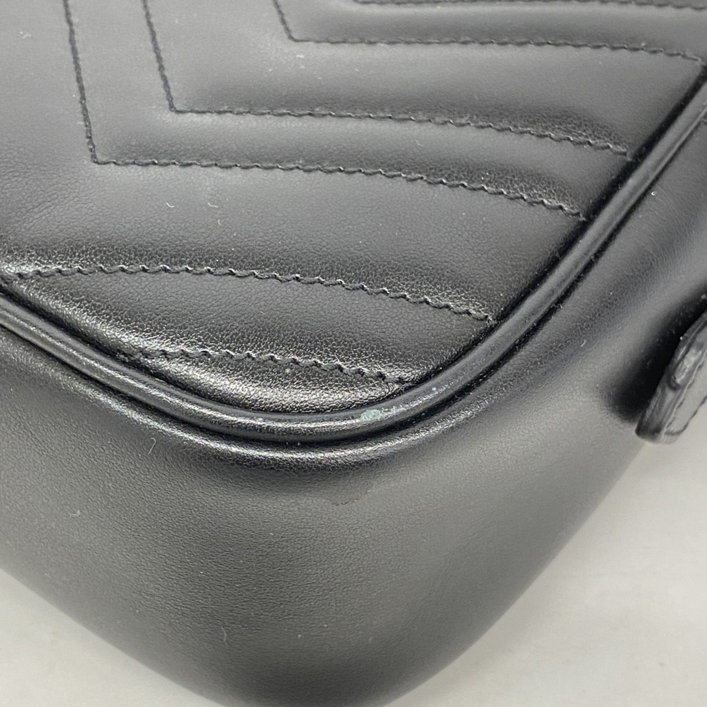 Gucci Gg Marmont Shoulder Bag 447632 Leather Black