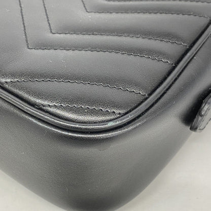Gucci Gg Marmont Shoulder Bag 447632 Leather Black