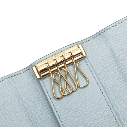 Louis Vuitton Monogram Multicle 4 Key Case Ring M82923 Brown Light Blue Pvc Leather