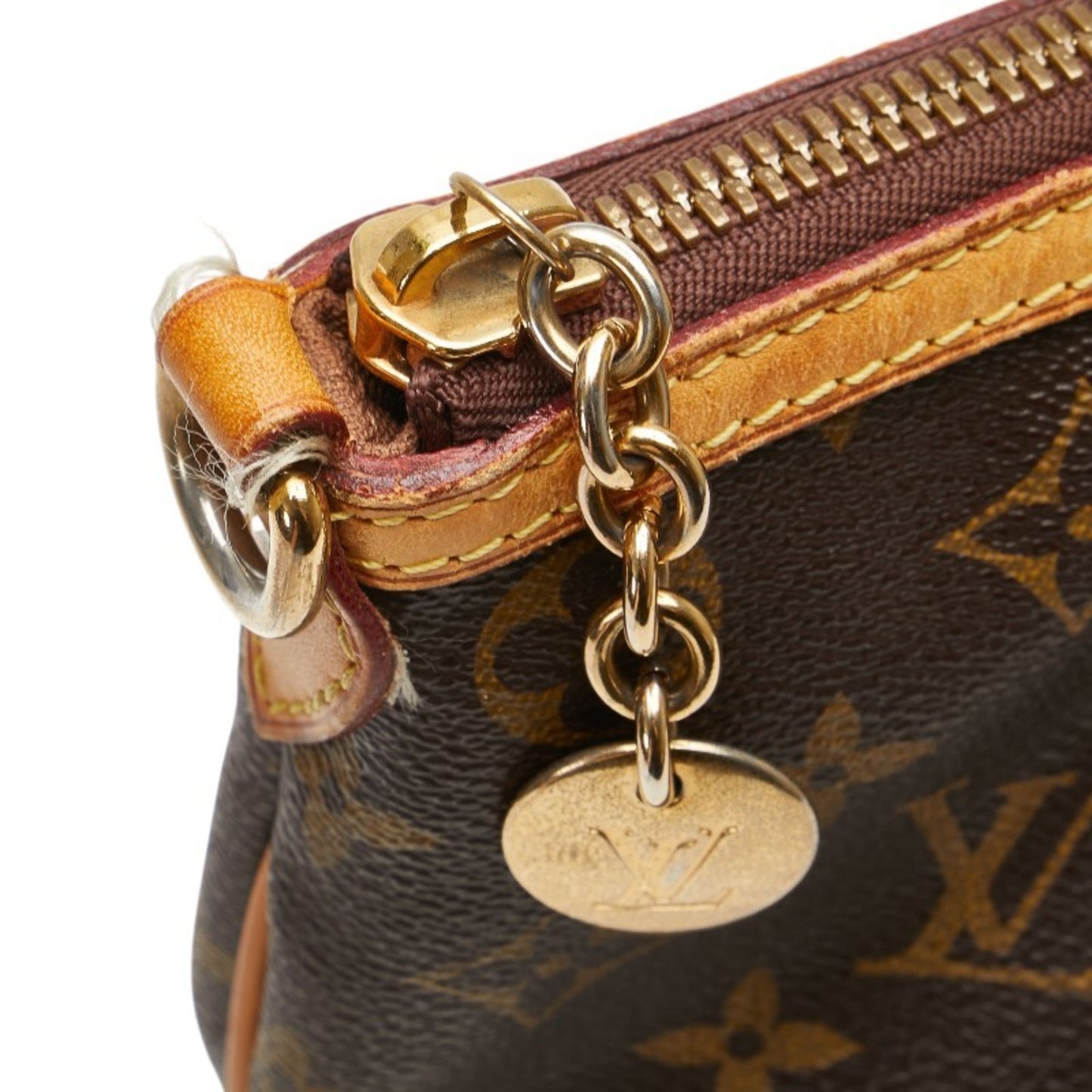 Louis Vuitton Monogram Palermo Pm Handbag Tote Bag M40145 Brown Leather