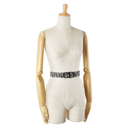 Christian Dior Dior Trotter Belt Navy Black Canvas Leather