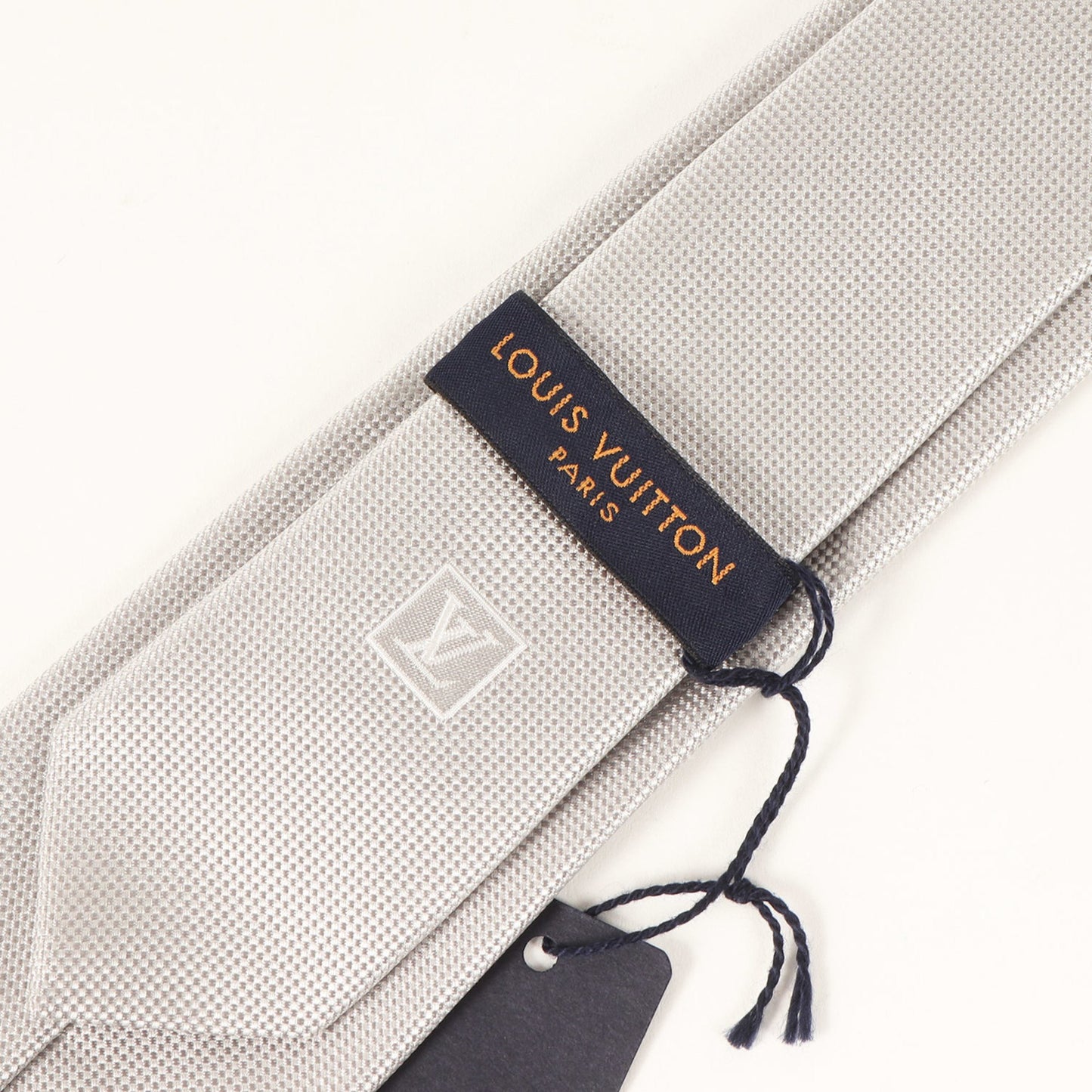 Louis Vuitton Plain Silk Cravate Tie M73629 Silver
