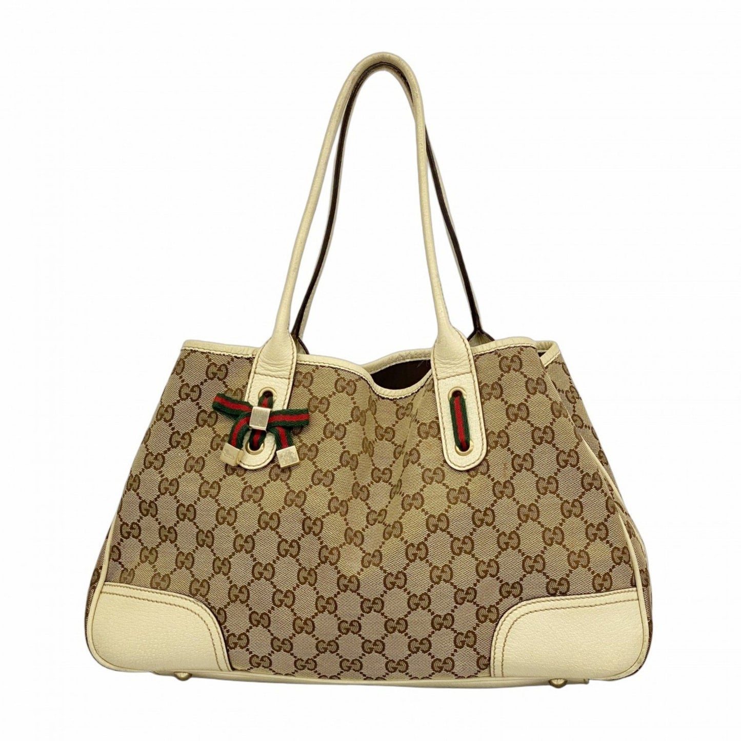 Gucci Tote Bag Gg Canvas 163805 Beige Brown Champagne