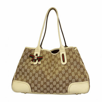 Gucci Tote Bag Gg Canvas 163805 Beige Brown Champagne