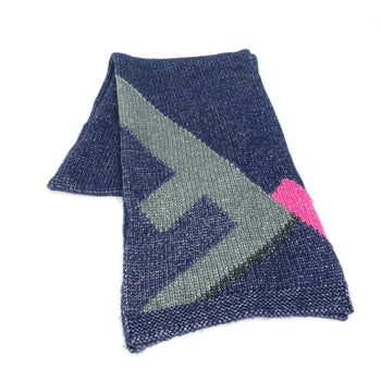 Fendi F Logo Knitted Scarf Wool Silk