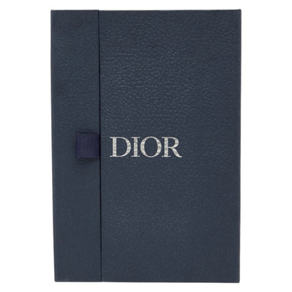Christian Dior Dior Oblique Saddle Long Zip Wallet Navy Canvas Leather