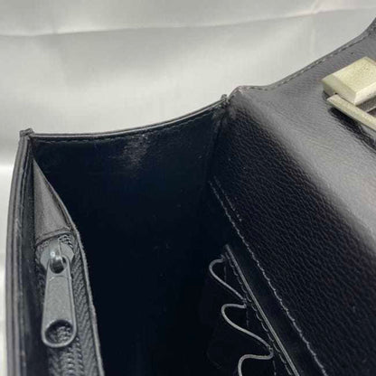 Dunhill Second Bag Ec-22830 Black Sidecar Leather Clutch Strap Flap