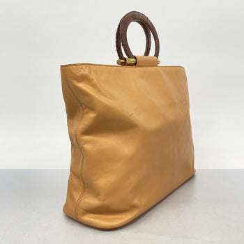 Celine Handbag Leather Orange Beige