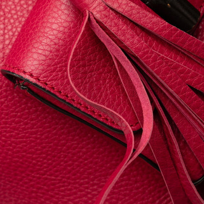 Gucci Bamboo Backpack 387149 Red Leather