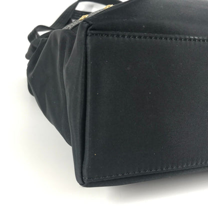 Versace Logo Sunburst Tote Bag With Chain Shoulder In Nylon/Leather