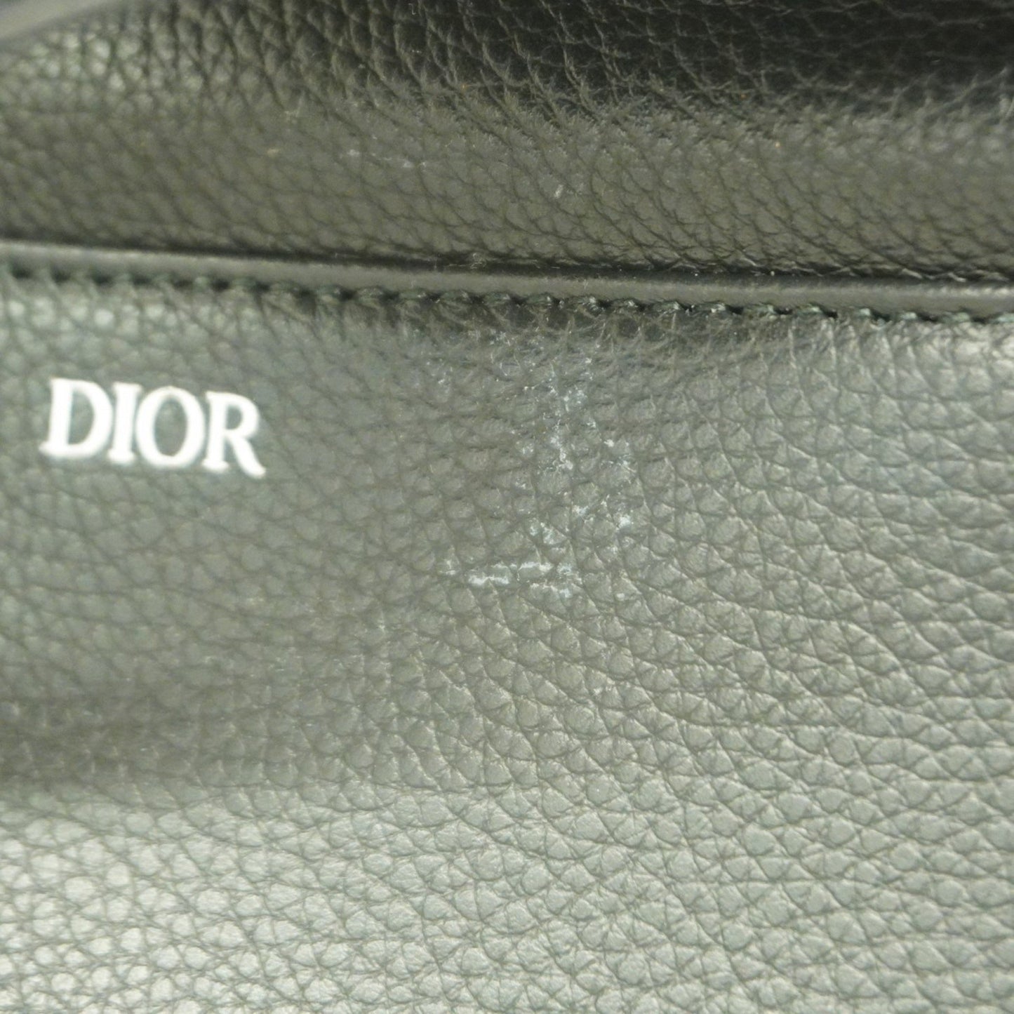 Christian Dior Shoulder Bag Saddle Leather Black