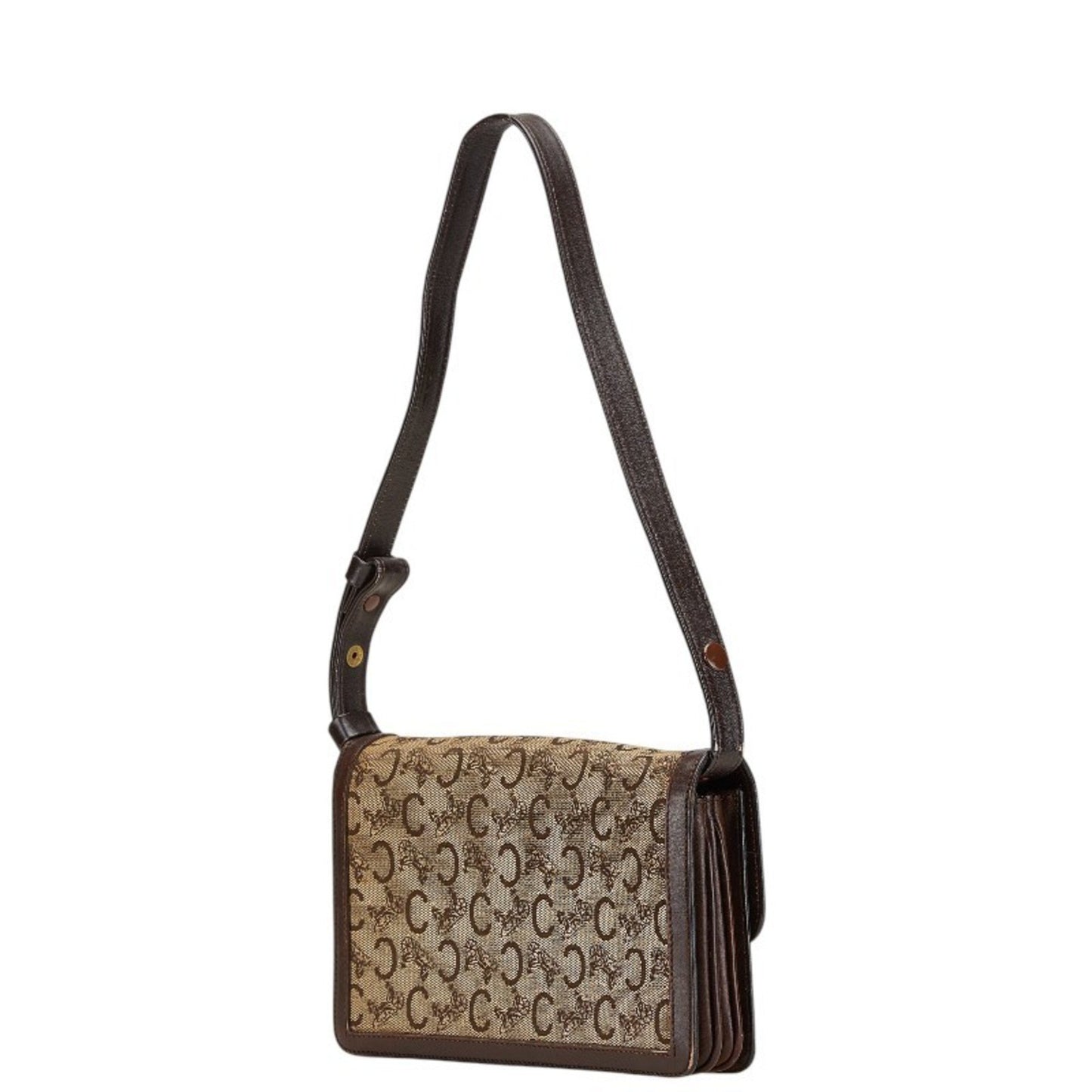Celine C Macadam One-Shoulder Bag In Brown Canvas