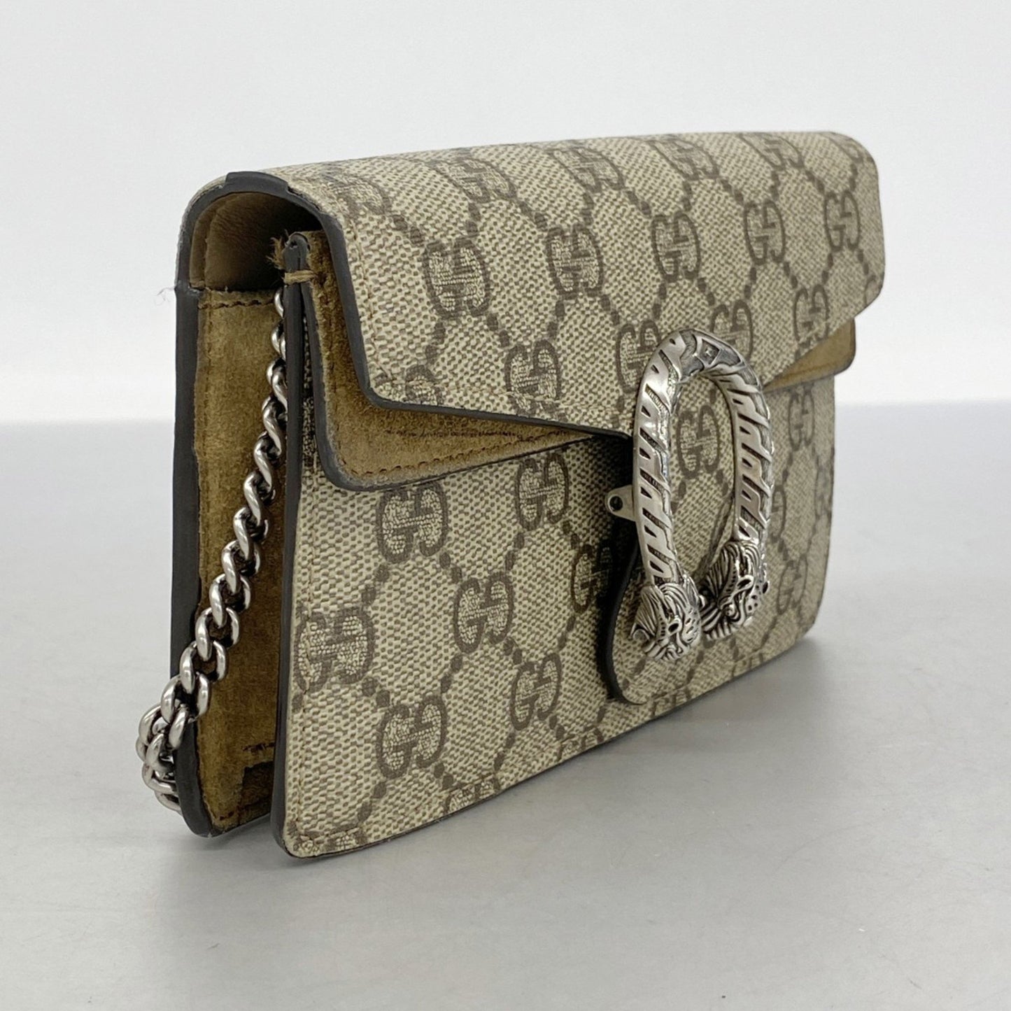 Gucci Gg Supreme Dionysus Shoulder Wallet 476432 Beige Brown