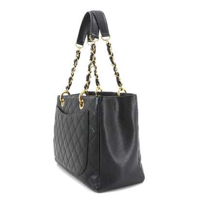 Chanel Matelasse Grand Chain Tote Bag Gst Caviar Leather Black A50995