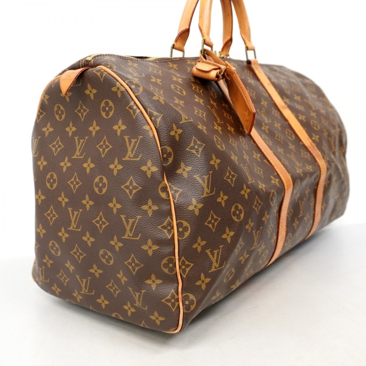 Louis Vuitton Monogram Keepall 55 Boston Bag M41424 Brown