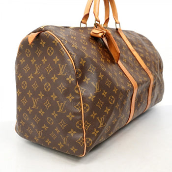Louis Vuitton Monogram Keepall 55 Boston Bag M41424 Brown