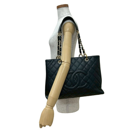 Chanel Matelasse Coco Mark Caviar Leather Chain Tote Bag