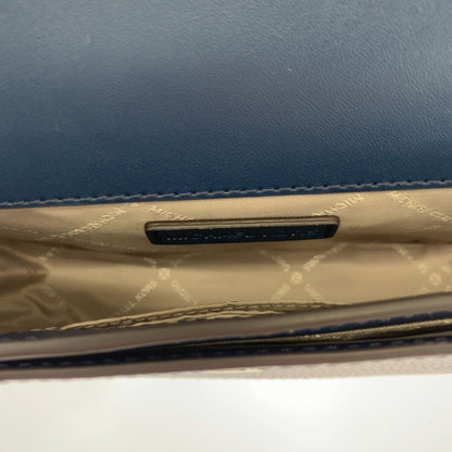 Michael Kors Logo Navy Silver Hardware Leather 35F4Stvc1L Shoulder Bag Pochette